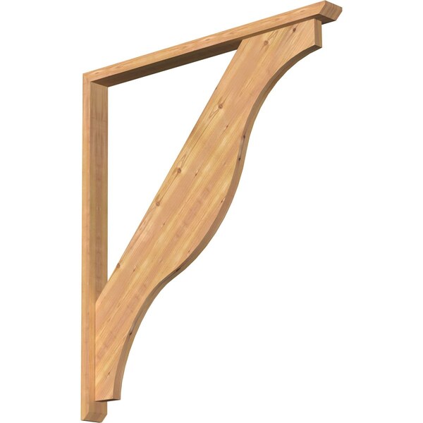 Ekena Millwork Funston Slat Smooth Bracket w/ Offset Brace, Western Red Cedar, 3 1/2"W x 42"D x 48"H BKT0402X42X48FST06SWR - main